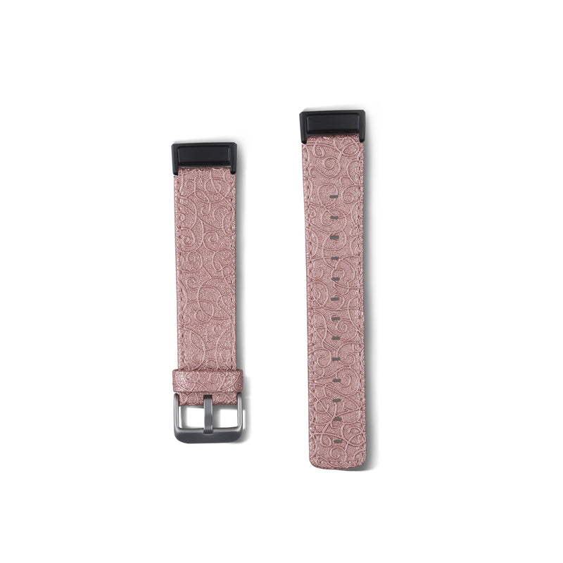 Thanskcase Band for Fitbit Charge 4 / Charge 3 / Charge 3 SE, Genuine Leather Wristbands Replacement Spring Bar and Embossed Pattern.