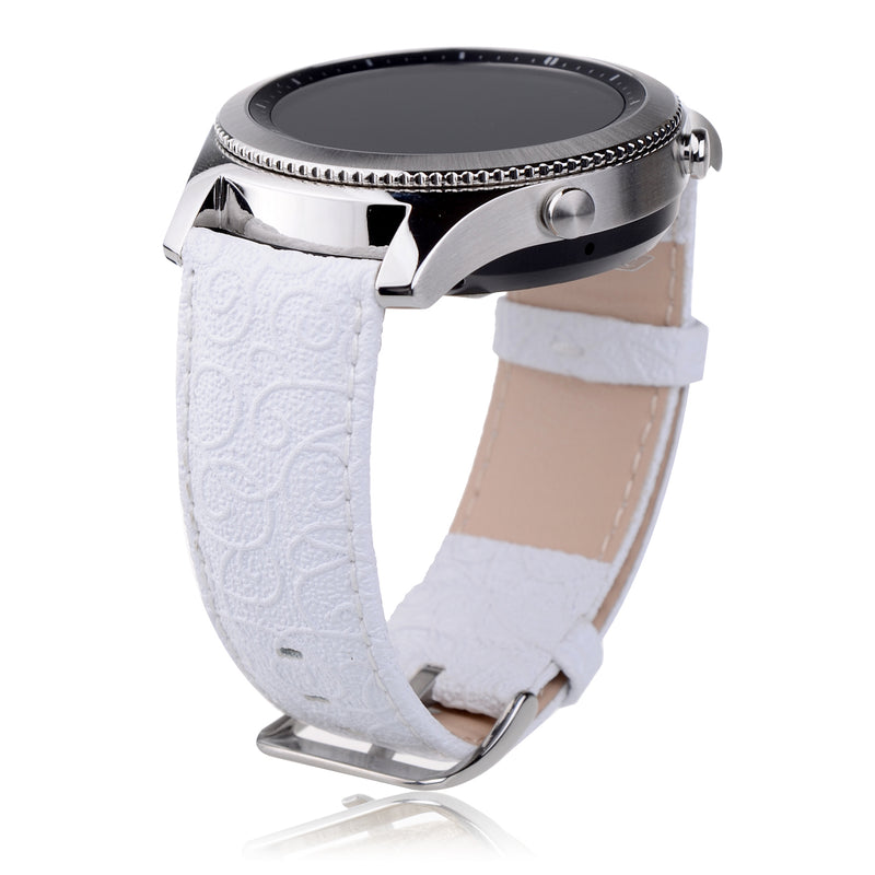 Thankscase Samsung Galaxy Watch 3 45mm Band, Galaxy Watch 46mm Band, Gear S3 Classic/Frontier Band, Genuine Leather Wrist Strap Replacement with Embossed Pattern for Galaxy Watch 3
